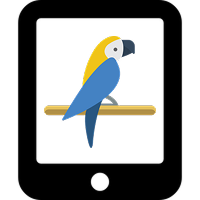 Tablet with Squawk AI parrot