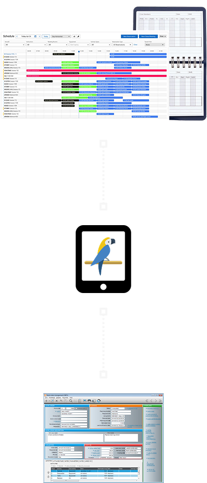 Diagram showing Squawk AI app integration flow between flight operations and maintenance operations